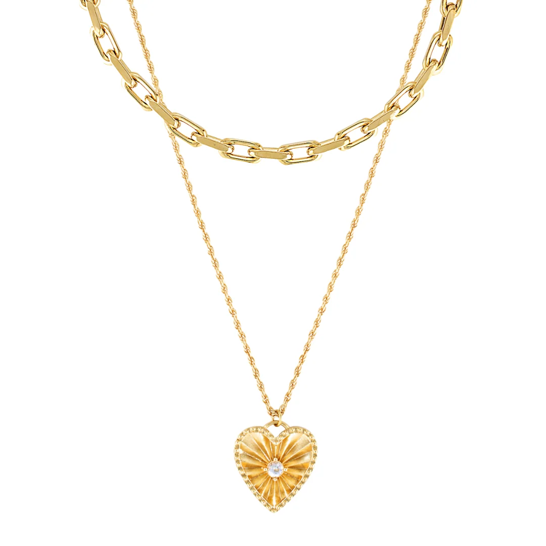 Chunky Heart Necklace Bundle (Gold) - Image 8