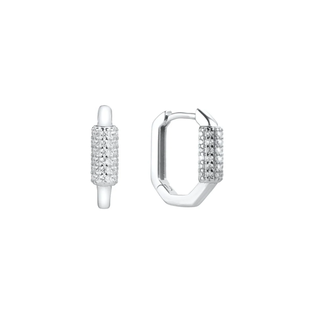 Rhinestone Huggies (Silver) - Image 5