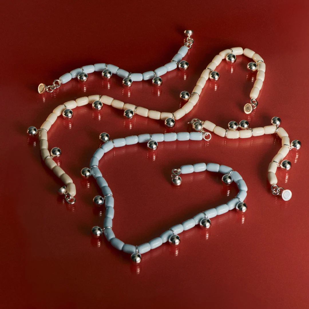 Resin Bracelet - Ivory/Silver - Image 3