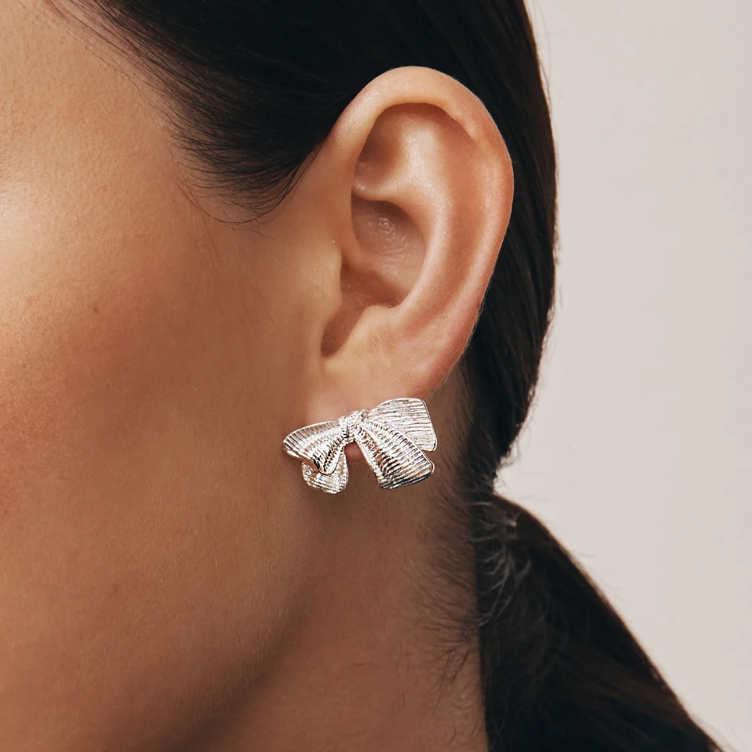 Zara Bow Earrings (Gold & Silver) - Image 7